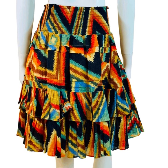 RALPH LAUREN Colorful Western Southwestern Skirt Elastic Waist Plus Sz 16 NEW!!! - Picture 5 of 12